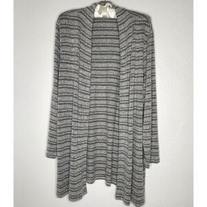 Chicos Soft Cardigan Gray Stripes Size 2 Large